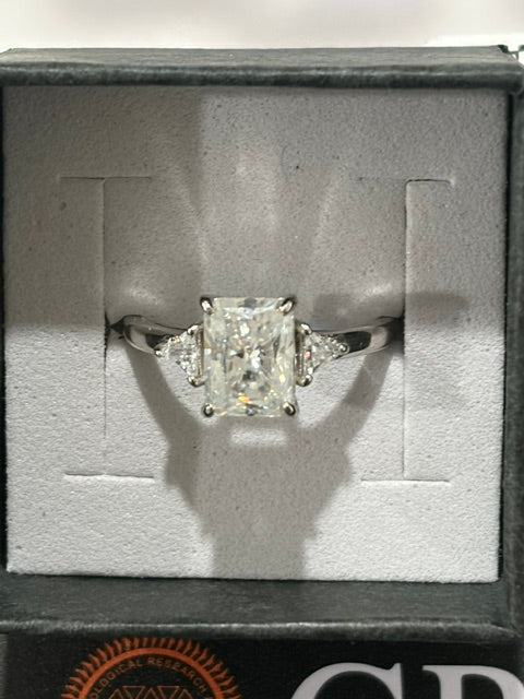 Radiant Cut Moissanite Ring – 2 Carat, D Color