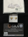 Heart-Shaped Moissanite Stud Earrings-Gold-Tone Setting, 5MM