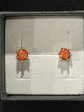 Orange Moissanite Round Brilliant Earrings – 5mm, 0.5 CT