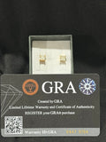 D Color Princess Cut Moissanite Earrings – 4.5mm, Gold-Plated
