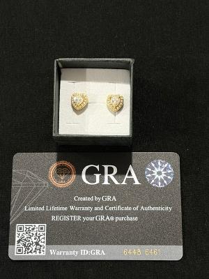 Heart-Shaped Moissanite Stud Earrings-Gold-Tone Setting, 5MM
